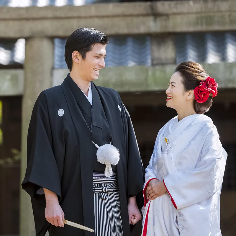 結婚式 着物の新郎新婦